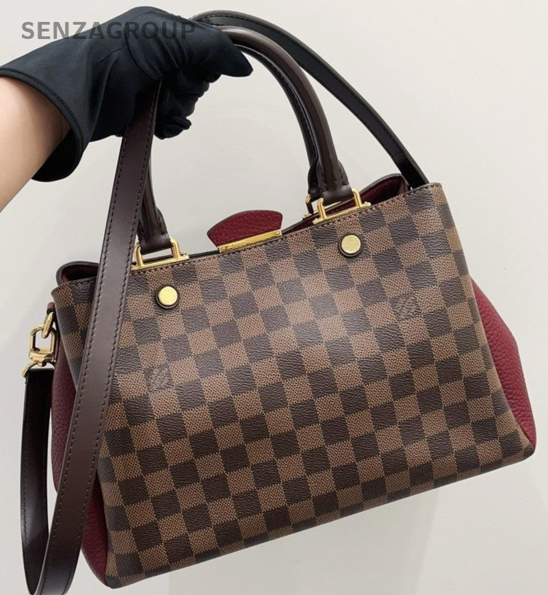 Louis Vuitton Brittany Damier Ebene Top Handle Shoulder Crossbody Bag Brown
