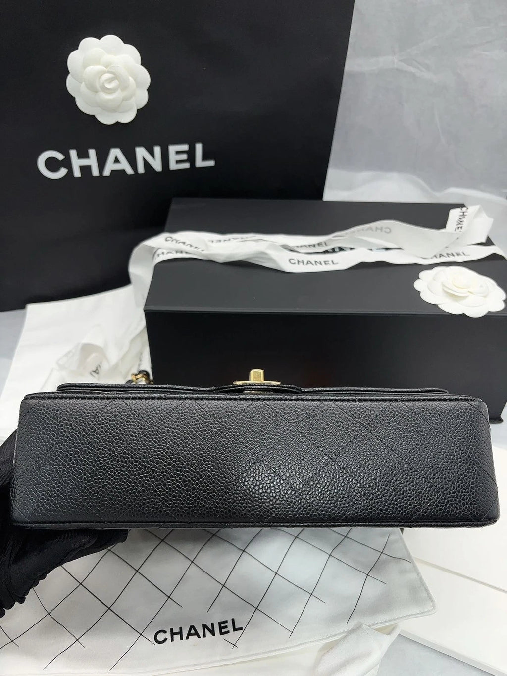 Chanel CF Medium Black Leather Shoulder Bag For Women