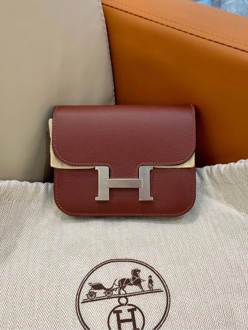 Hermes Constance Slim Evercolor Women Wallet Waist Bag