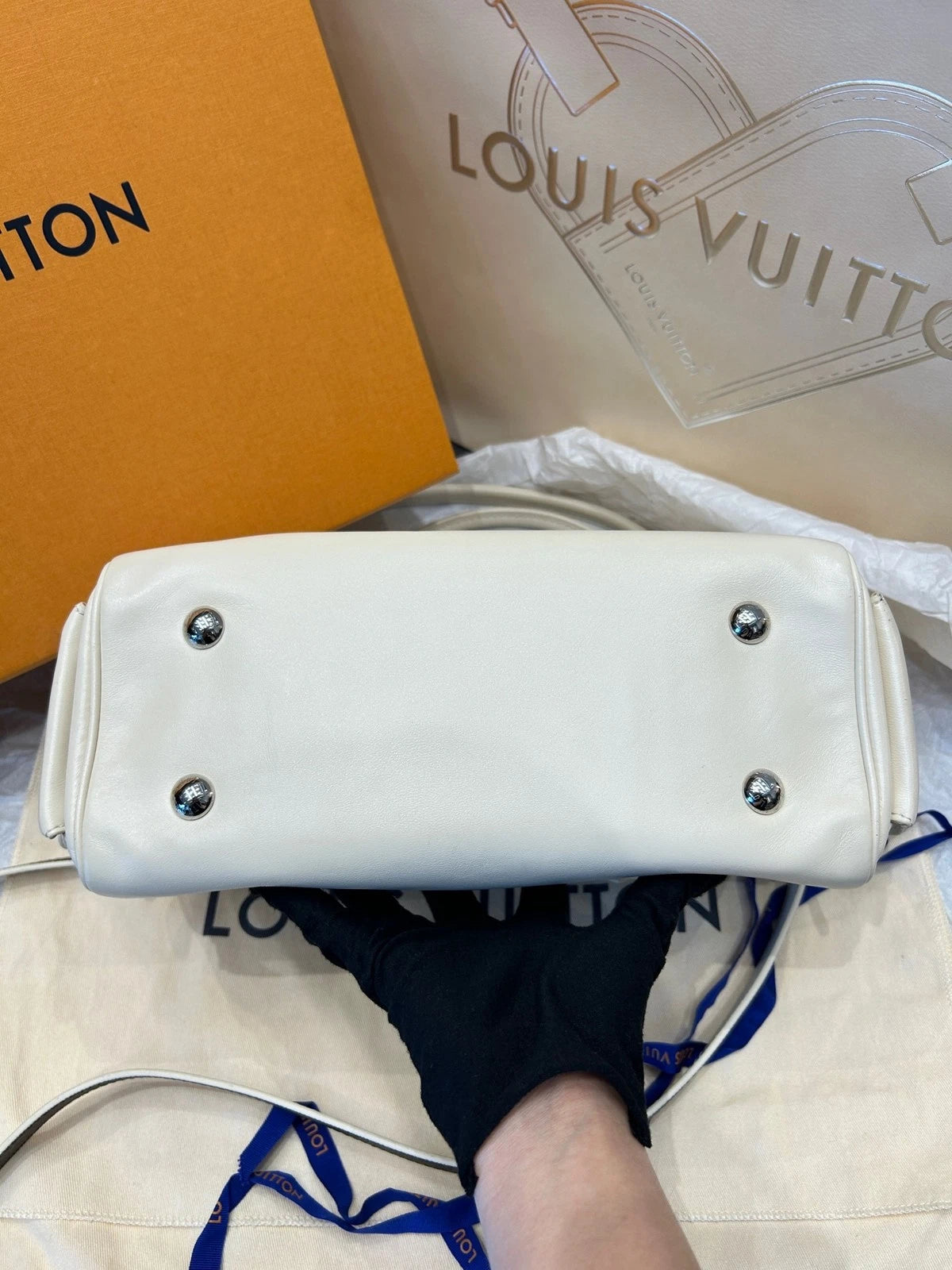 Louis Vuitton Speedy Cargo Vanilla Lambskin Shoulder Handbag For Women