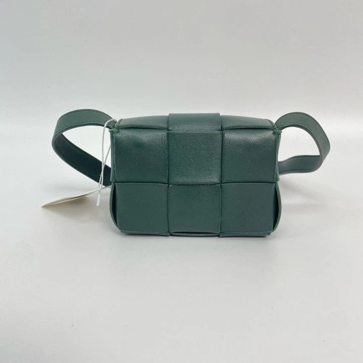 Bottega Veneta Classic Green Mini Woven Crossbody Bag For Women