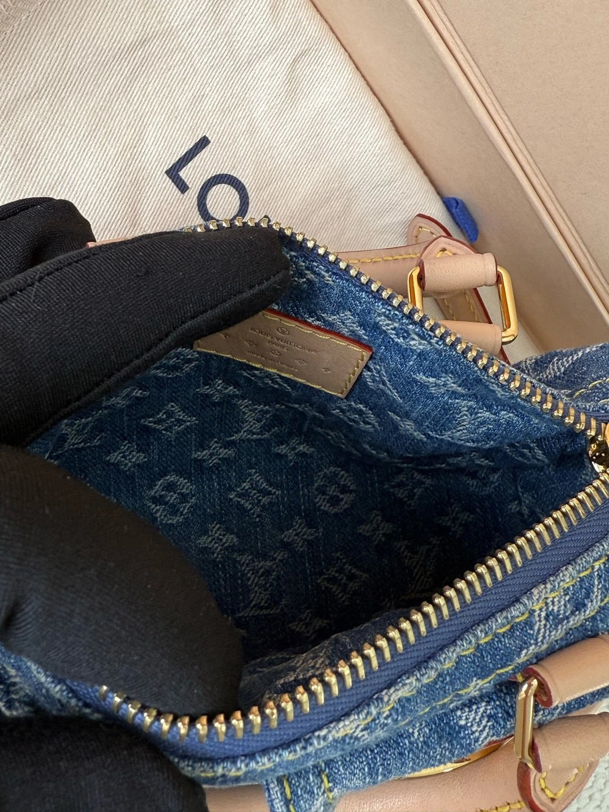 Louis Vuitton Speedy Nano Denim Top Handle Bag For Women