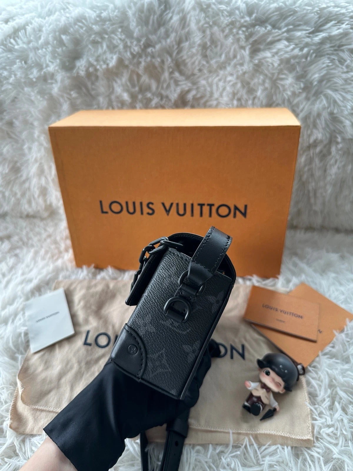 Louis Vuitton Steamer Monogram Leather Mini Box Shoulder Bag Women