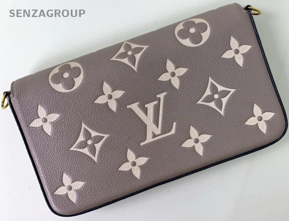 Louis Vuitton Félicie Pochette Elephant Gray Chain Strap Crossbody bag Women