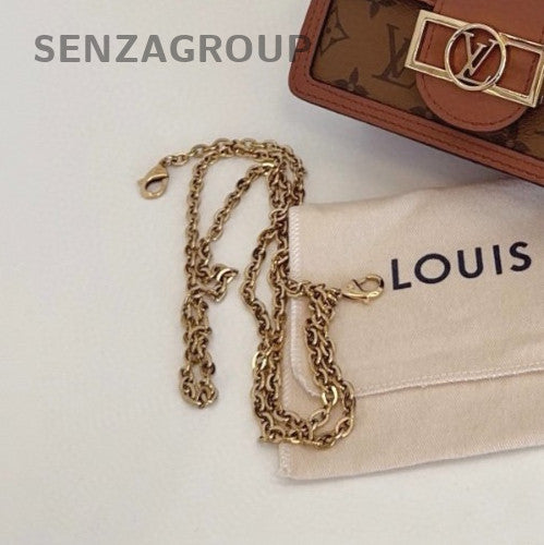 Louis Vuitton Dauphine WOC Chain Shoulder Bag Brown Gold Women Classic