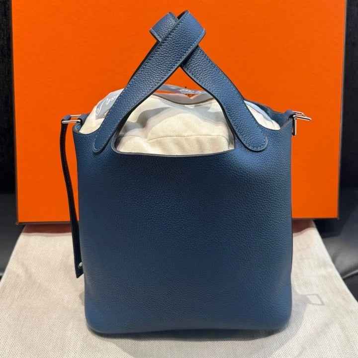 Hermès Picotin Lock 18 Bucket Top Handle Bag Blue Women Fashion D
