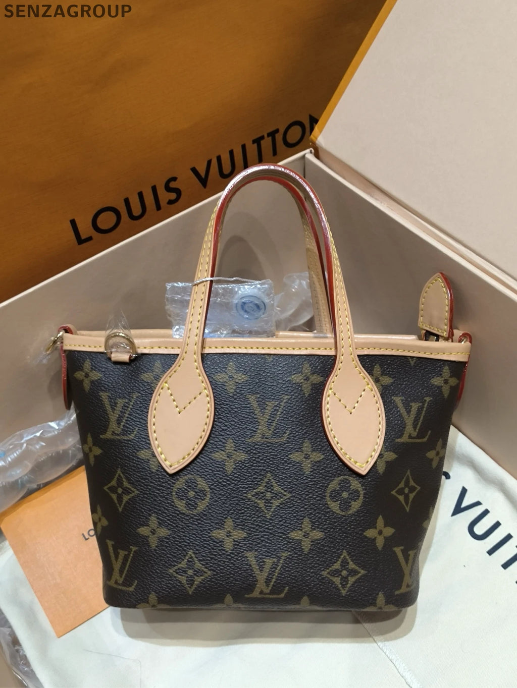 Louis Vuitton Neverfull Beige Shoulder Bag Tote Bag Excellent