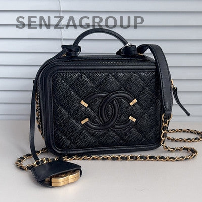 Chanel Camera Bag Black Small Chain Shoulder Crossbody Gold Button Women Fashion