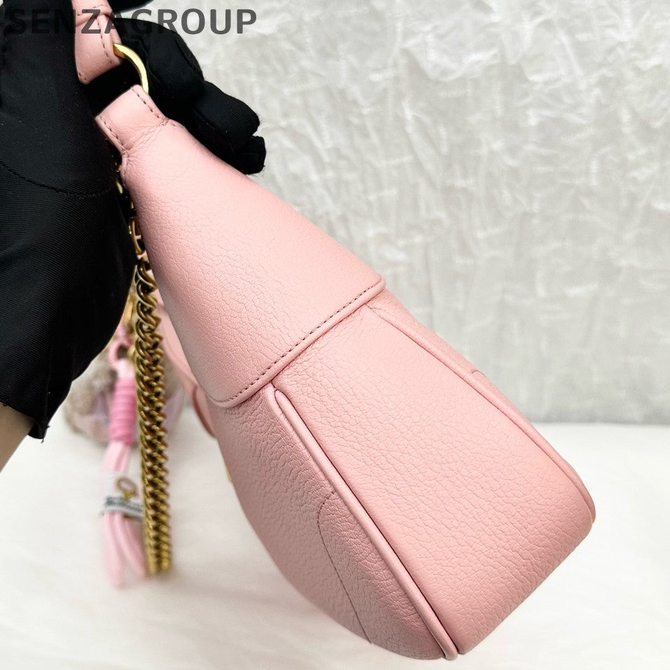 Gucci Aphrodite Small Crescent Shoulder Bag in Pink Gold - Fashion Women