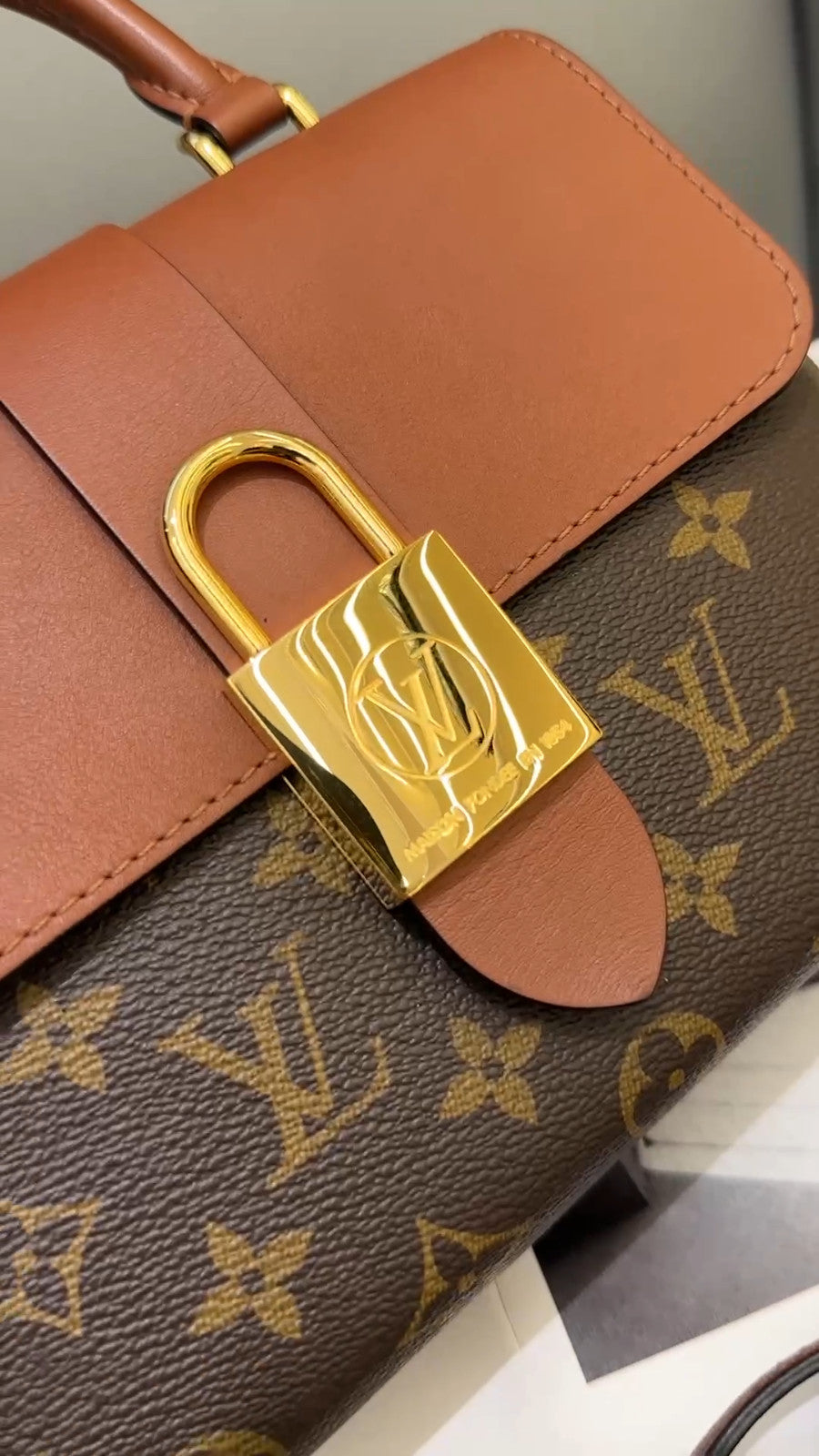 Louis Vuitton Locky BB Monogram Top Handle 2way Shoulder Handbag Brown Women