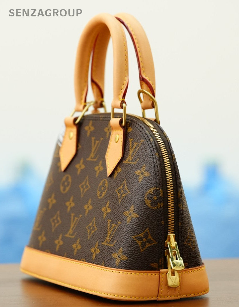 Louis Vuitton Alma bb Monogram Top Handle 2way Shoulder Handbag Women Brown