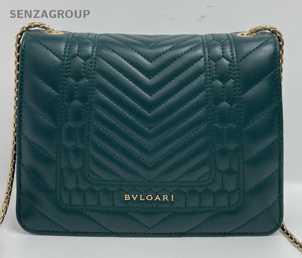 Bvlgari Serpenti Forever Shoulder Crossbody Bag Green Women