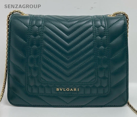 Bvlgari Serpenti Forever Shoulder Crossbody Bag Green Women
