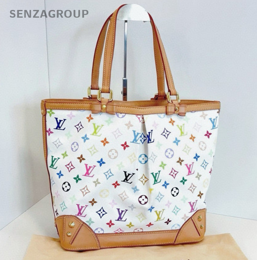 Louis Vuitton White Multicolor PM Monogram Handle Bag Shoulder Bag Women Classic