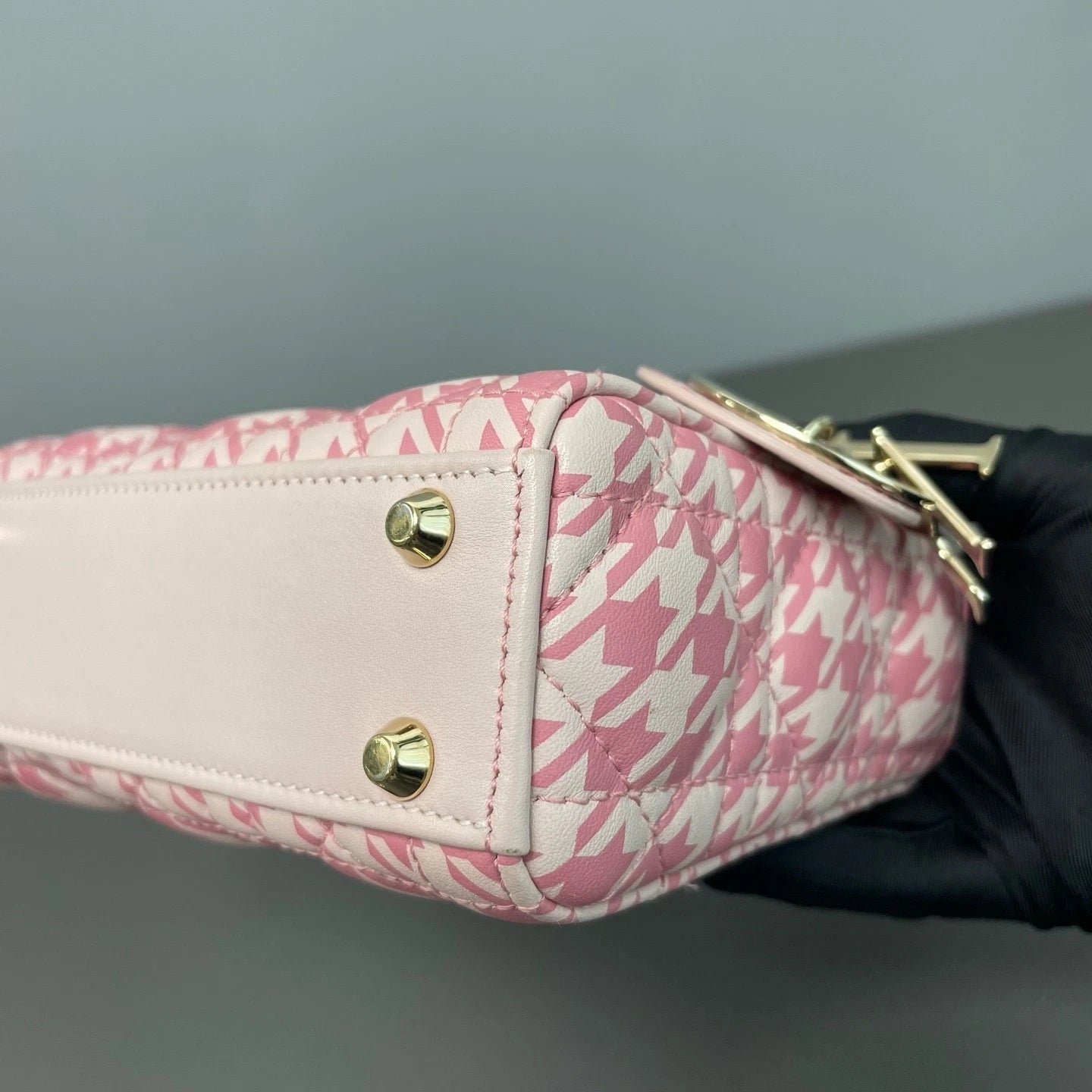 Dior Lady Dior Leather Pink Top Handle Excellent