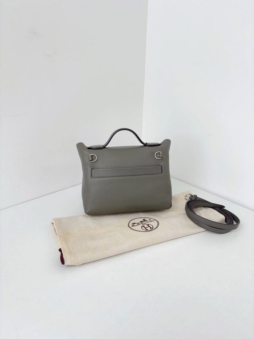 Hermès Mini Kelly II Sellier Ladies Top Handle Crossbody Bag Grey Women Classic