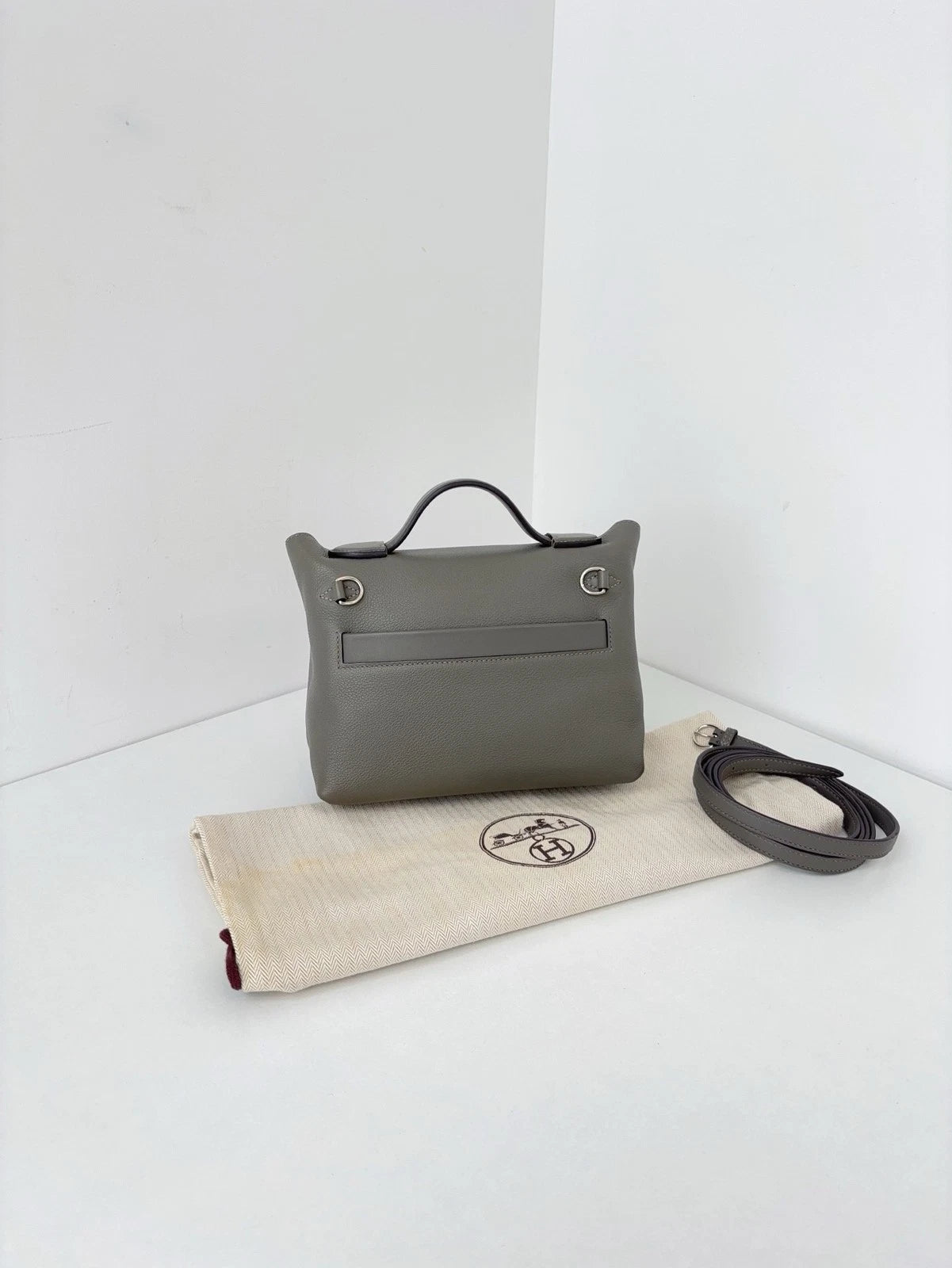 Hermès Mini Kelly II Sellier Ladies Top Handle Crossbody Bag Grey Women Classic