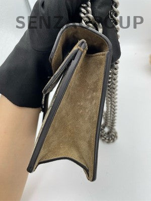 Gucci Dionysus Chain Shoulder Bag Brown Silver Hardware Classic Women