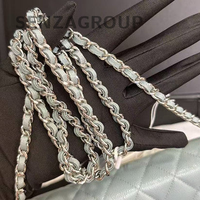 Chanel CF WOC Chain Shoulder Crossbody Bag Grey Calfskin Gold Hardware