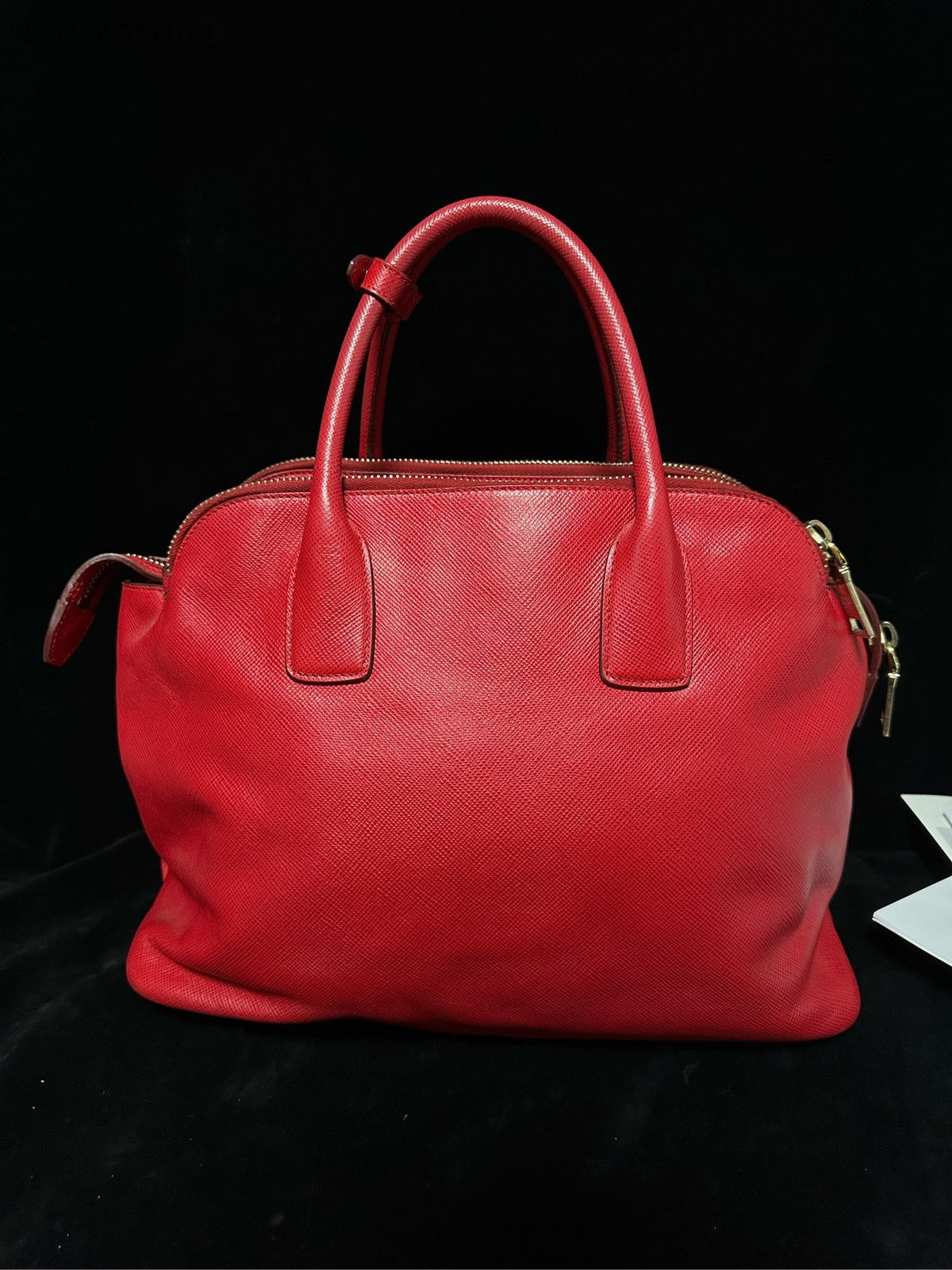 Prada Saffiano Lux Galleria Tote Bag Large Red Women Classic Fashion