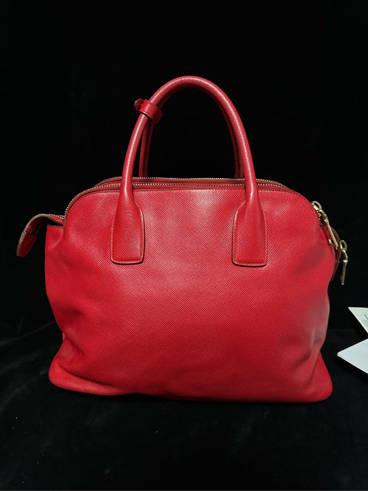 Prada Saffiano Lux Galleria Tote Bag Large Red Women Classic Fashion