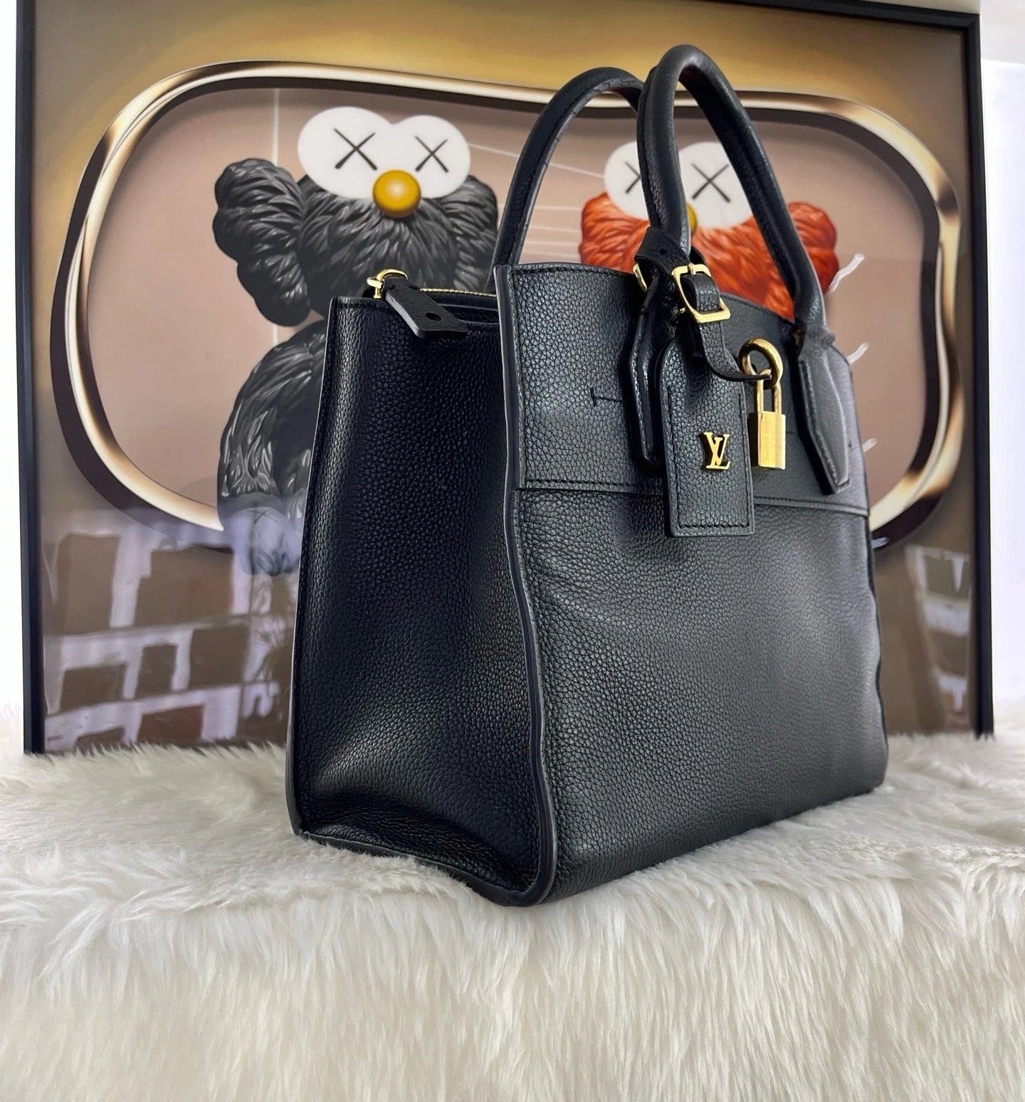 Louis Vuitton City Steamer Small Black Calfskin Handbag Shoulder Bag For Women