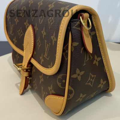 Louis Vuitton Diane Monogram Shoulder Crossbody Bag Brown Gold Hardware