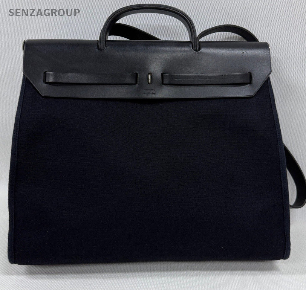 Hermes herbag 39 vtg Canvas Top Handle Shoulder Bag Black Unisex Adults