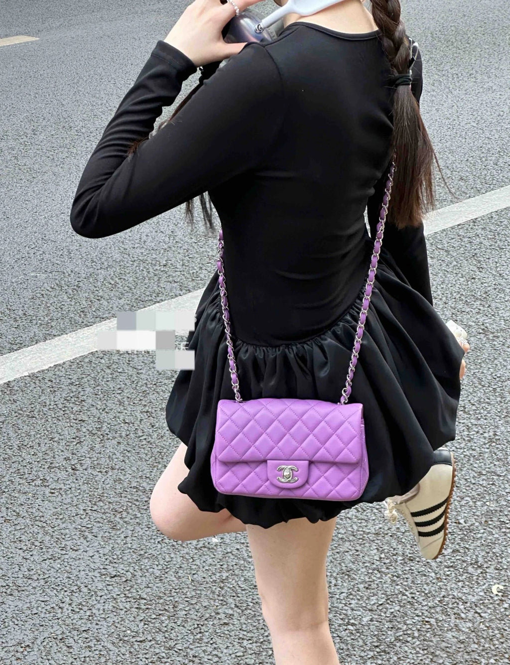 CHANEL Purple CF Mini Crossbody Bag For Women