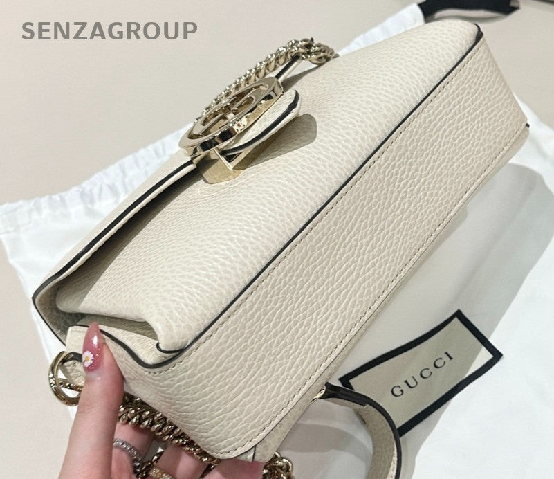 Gucci Messenger Shoulder Crossbody Bag White Women Almost Brand New