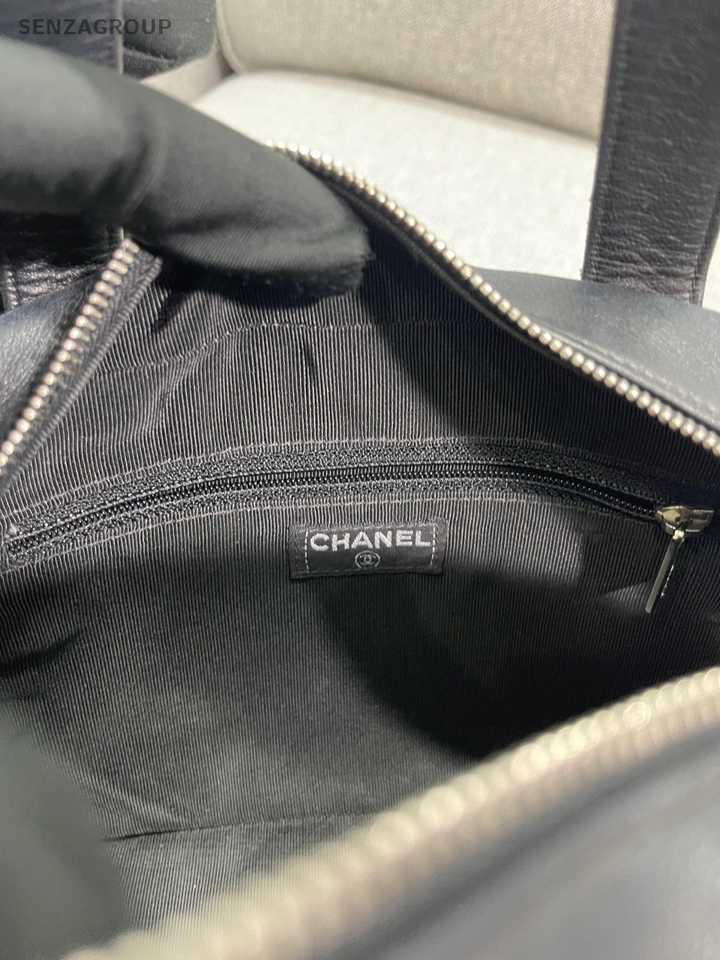 CHANEL Vintage Diamond Pattern Top Handle Handbag Black Classic Women