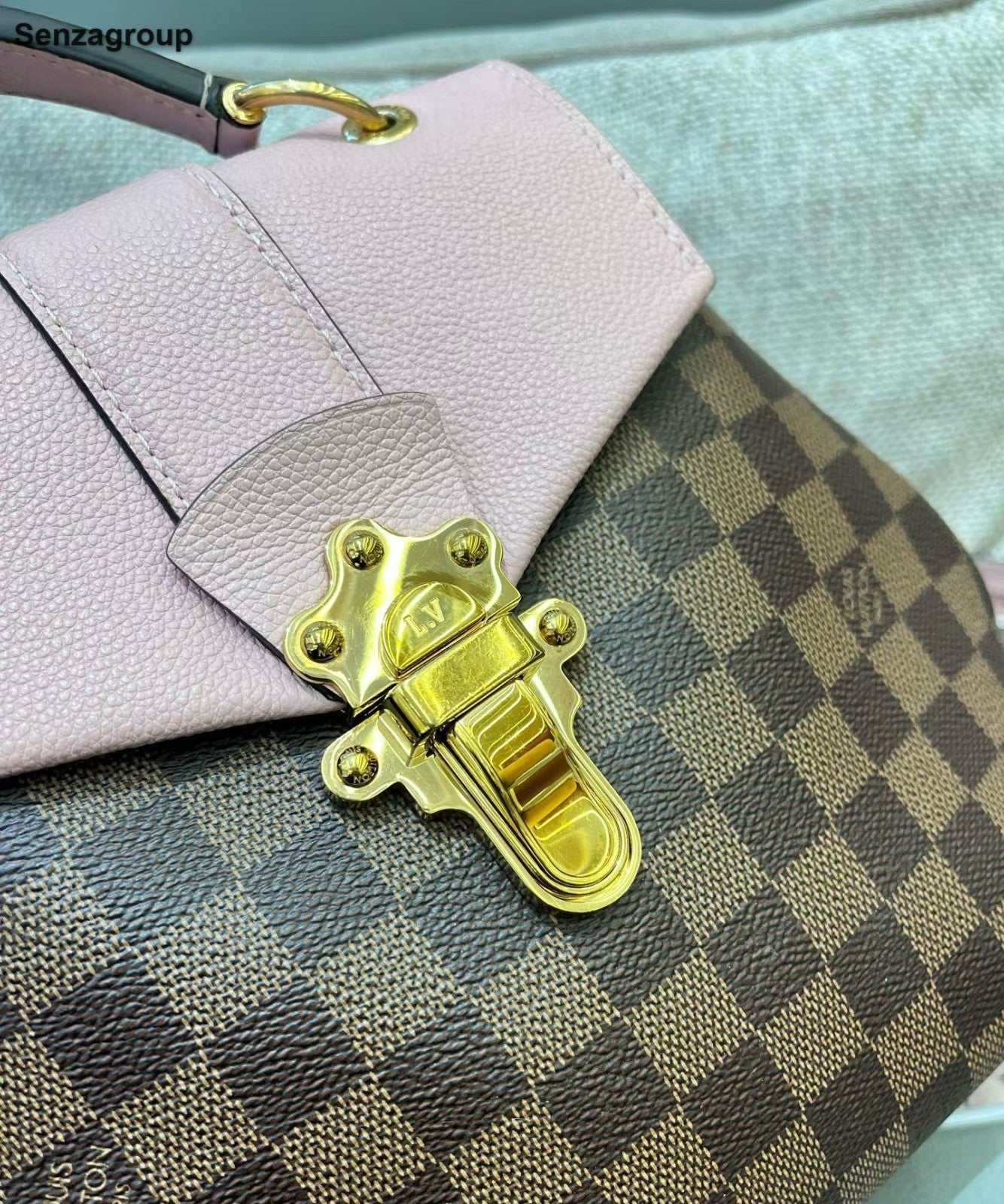 Louis Vuitton Clapton Damier Ebene Backpack Crossbody Brown Pink Women Classic