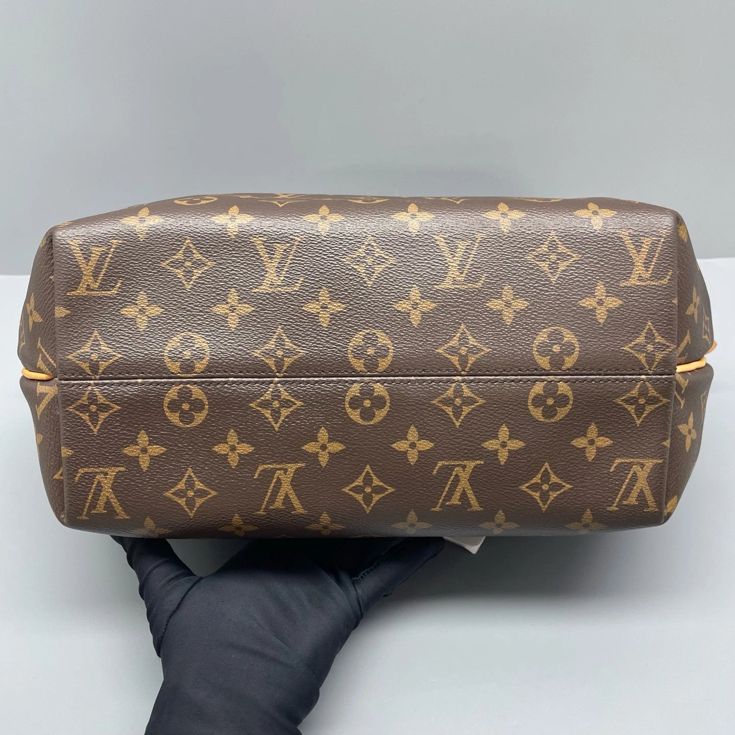 Louis Vuitton Tivoli MM Monogram Top Handle Crossbody Brown Gold Women Classic