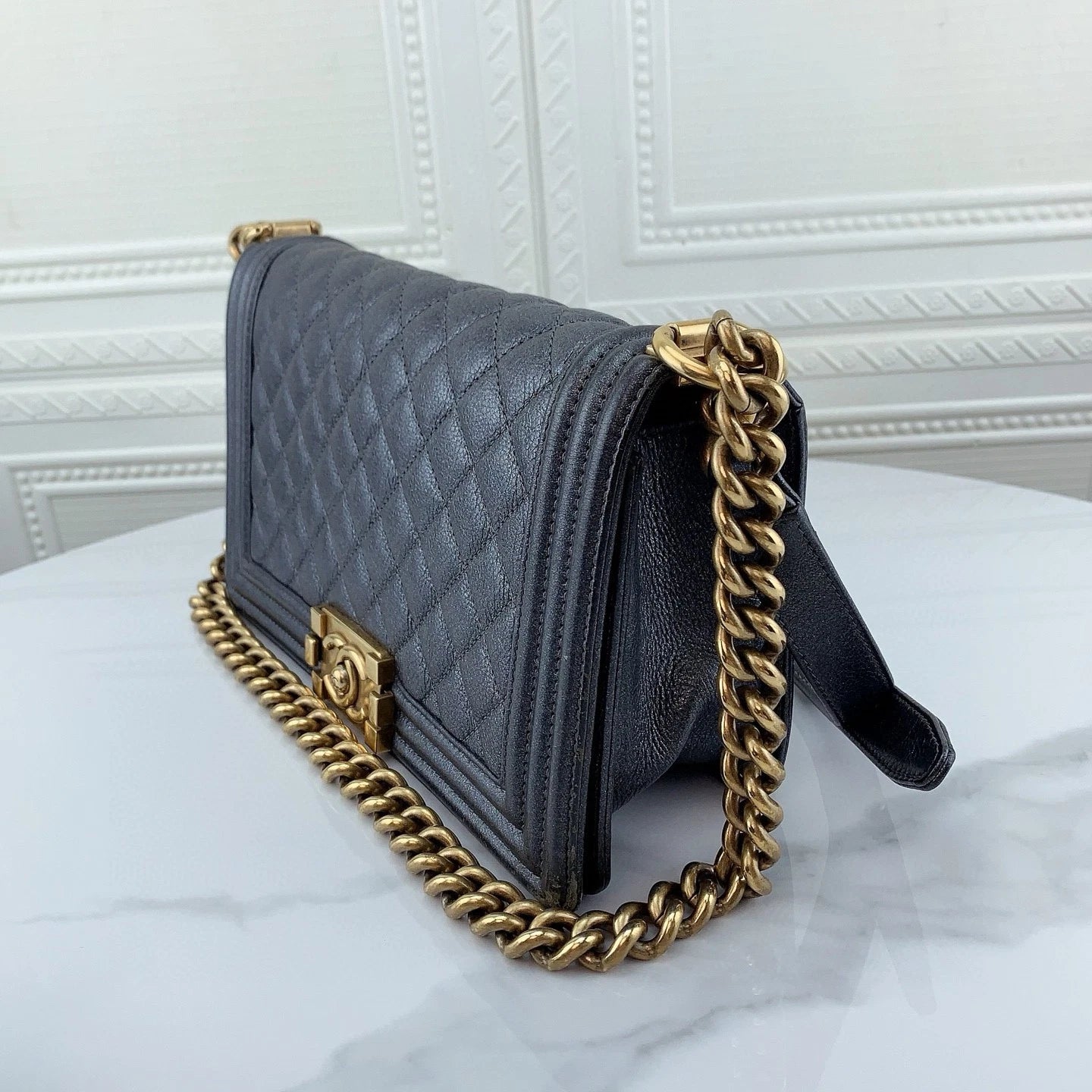 CHANEL Leather LeBoy Medium Shoulder Bag For Women