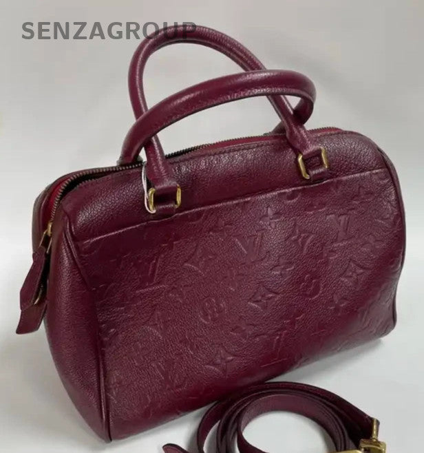 Louis Vuitton Speedy25 Monogram Top Handle Bag Crossbody Purple Gold Women