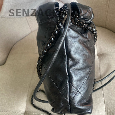 Chanel 22 Bag Mini 24P So Black Chain Shoulder Bag Classic Women's