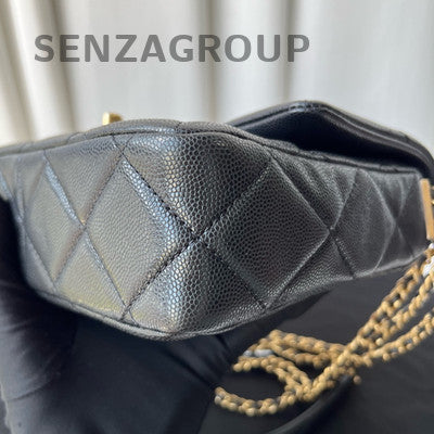 Chanel Black Gold Quilted Triple Chain CF Shoulder Crossbody Bag