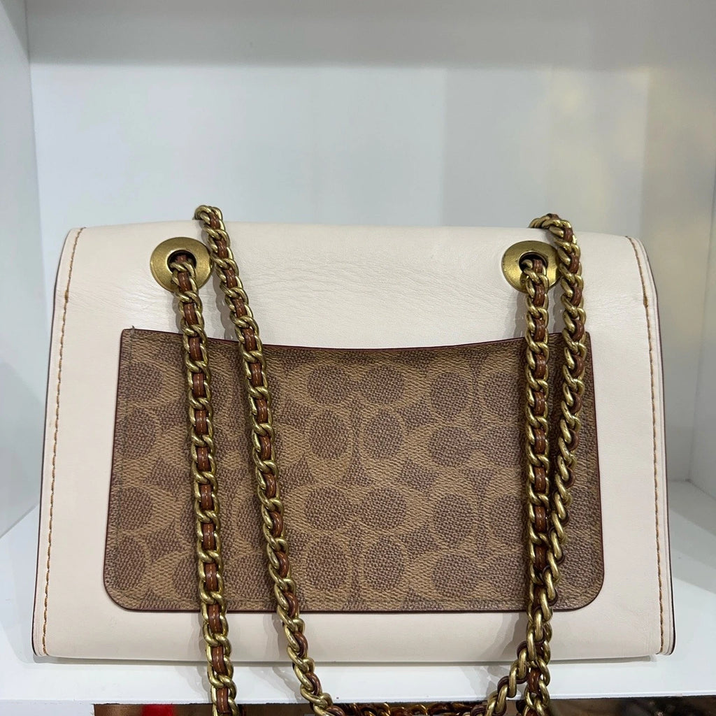 COACH Parker 26 Monogram Canvas Leather Shoulder Crossbody Handbag Women