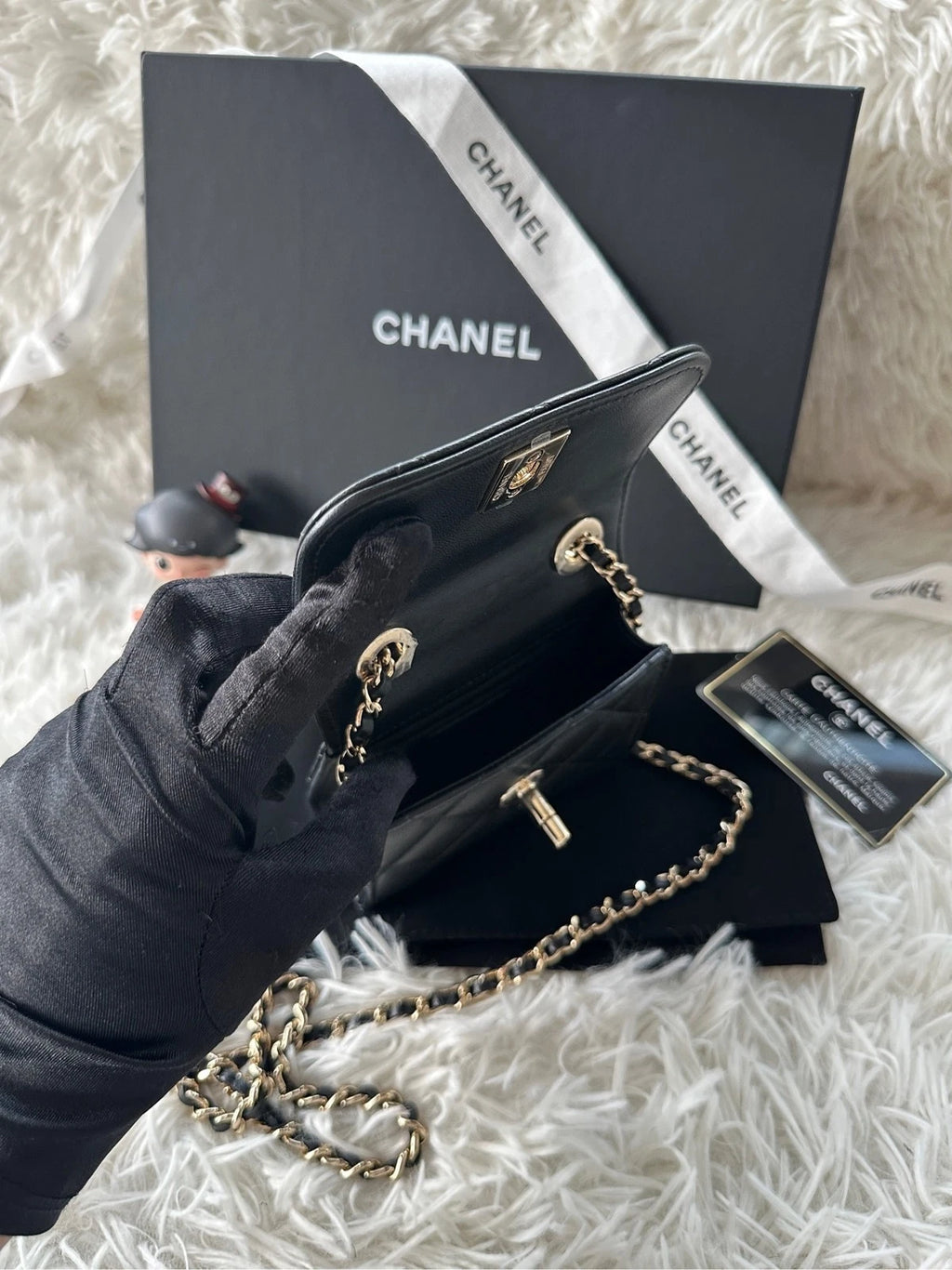CHANEL Trendy CC WOC Mini Embossed Button Lambskin Bag For Women