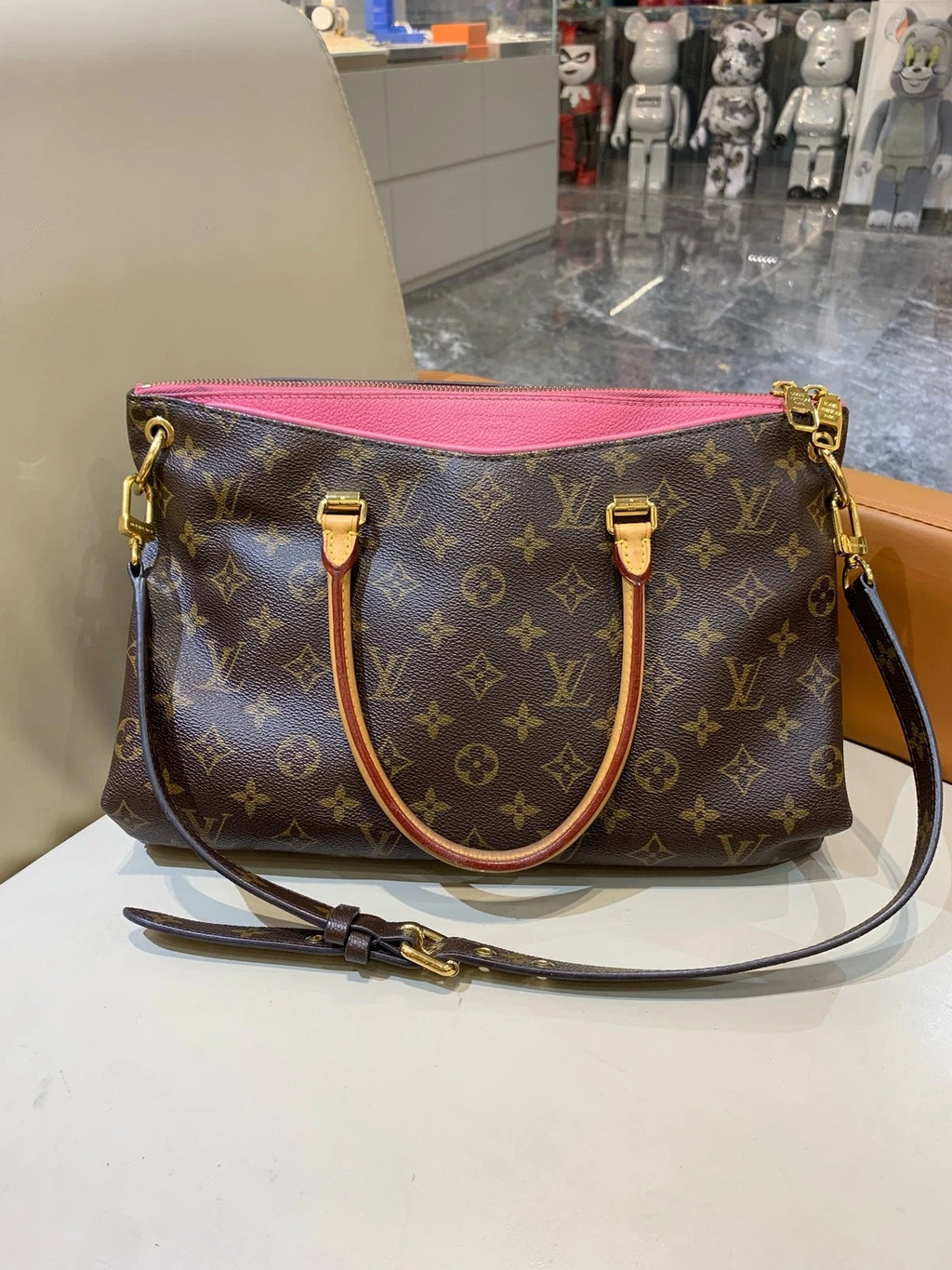 Louis Vuitton Monogram Canvas Pallas Tote Bag For Women