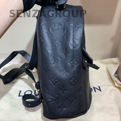 Louis Vuitton Black Monogram Leather Backpack Unisex Classic