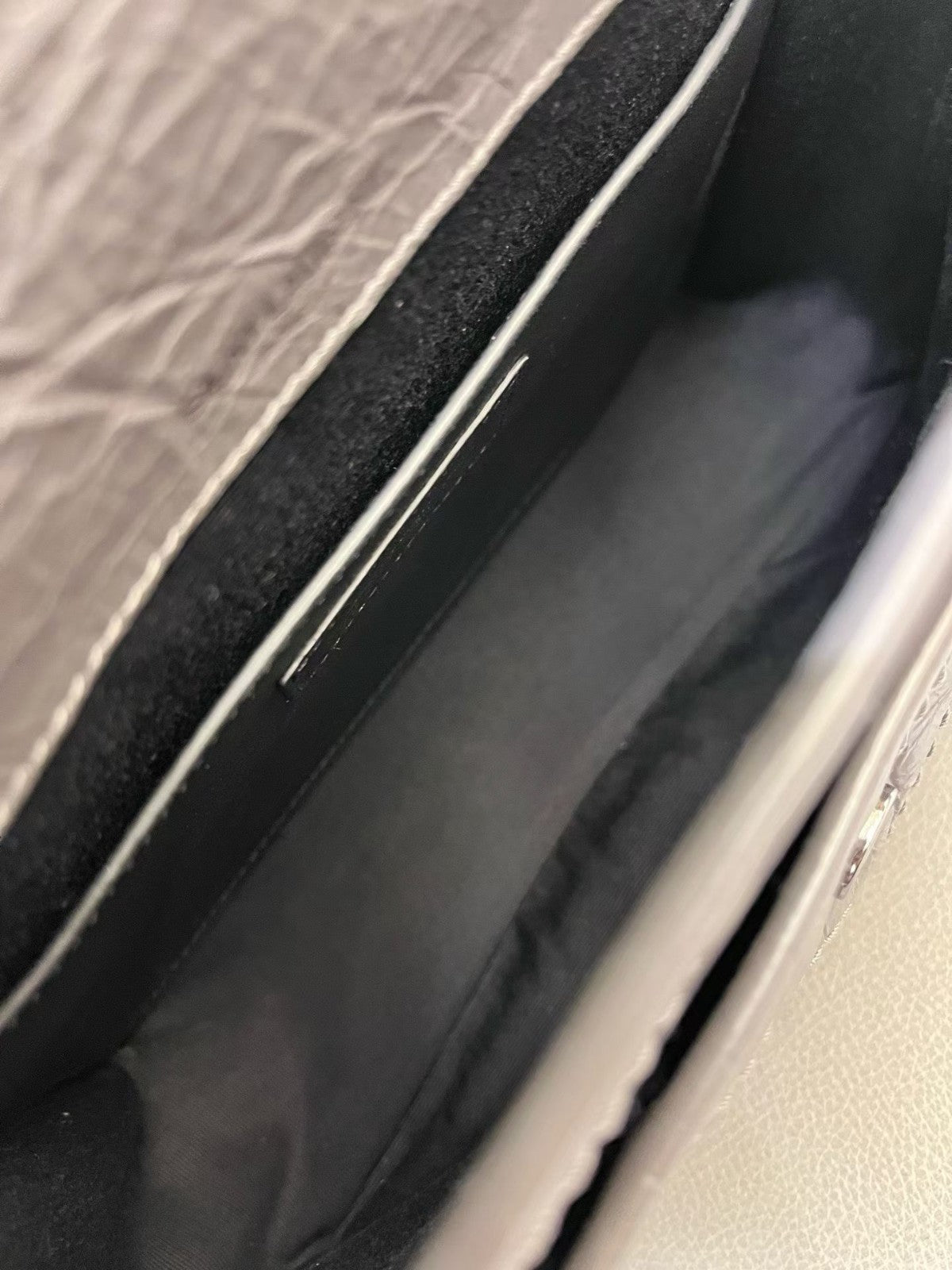 Saint Laurent Niki PM Chain Shoulder Bag Gray Silver Used Women Classic