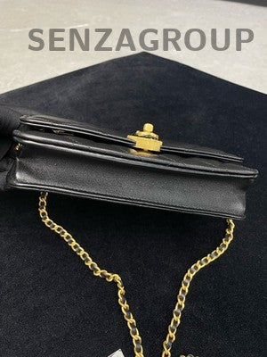 Chanel 23S Enamel Heart WOC Black Gold Chain Crossbody Bag