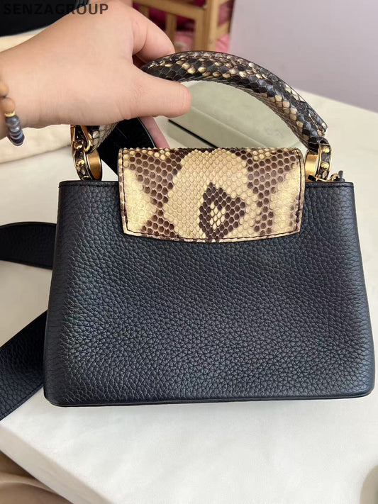 Louis Vuitton Capucines Mini Black Gold Handbag - Classic Women's Tote