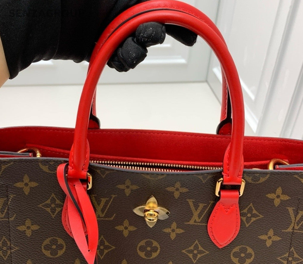 Louis Vuitton flower tote Monogram Shoulder Crossbody Bag Brown Almost Brand New