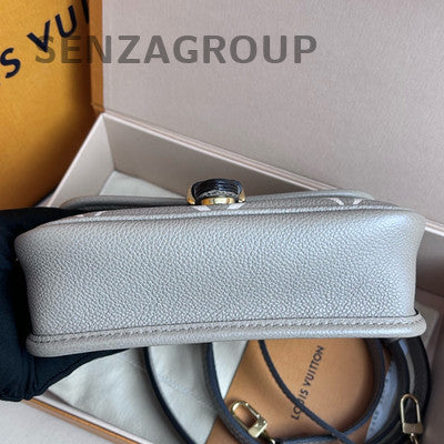 Louis Vuitton Mini Monogram Baguette Bag Grey Gold Crossbody Women