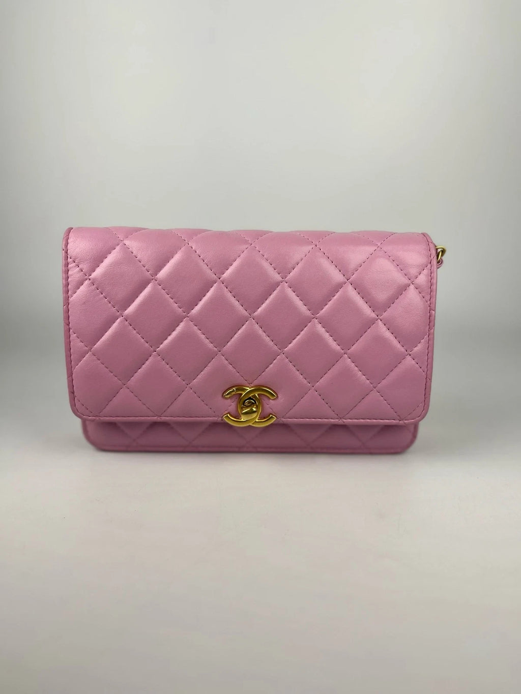 CHANEL Purple Leather WOC Crossbody Bag For Women