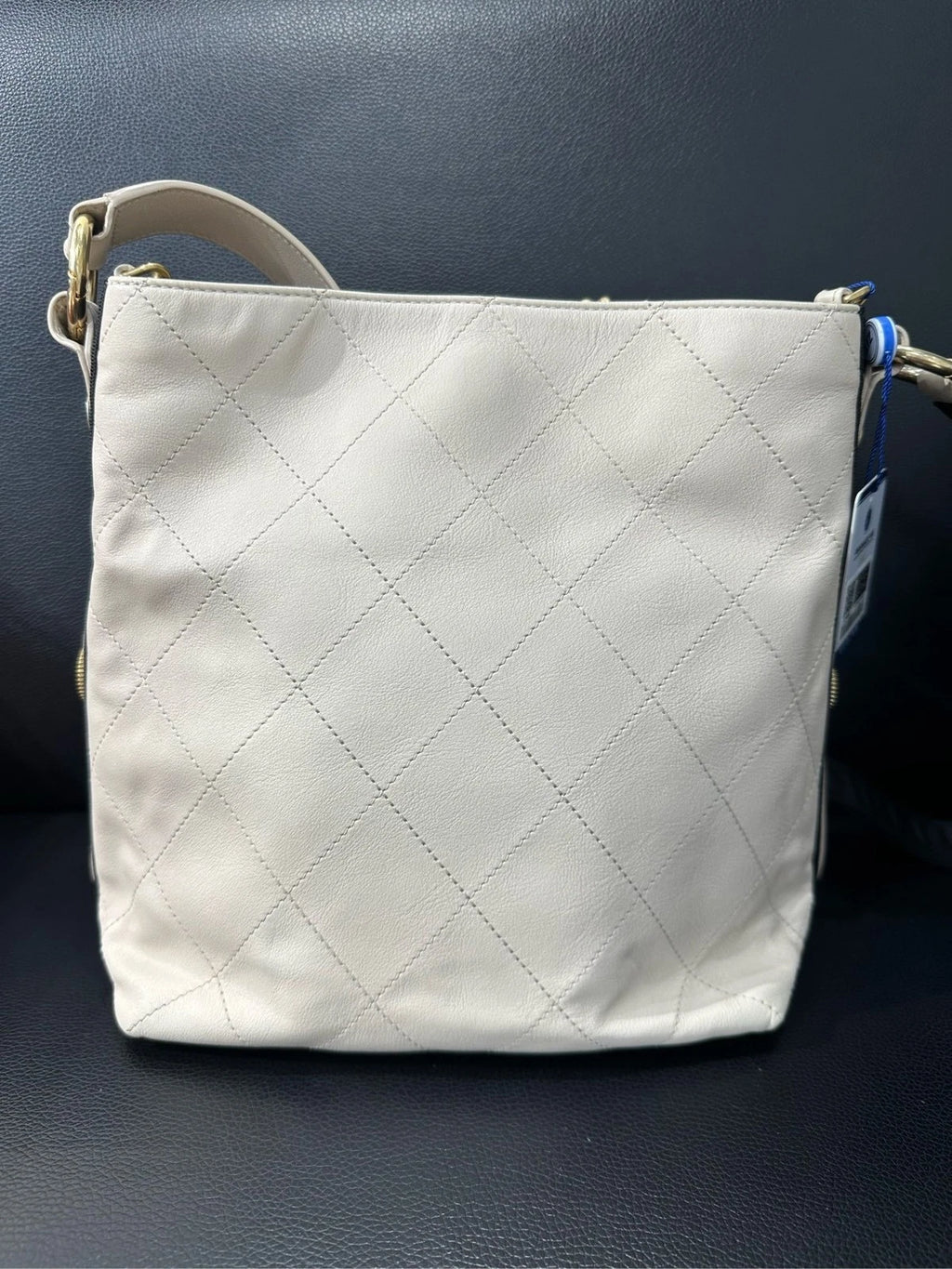Authentic CHANEL Canvas Emblem Hobo Shoulder Bag Beige For Women