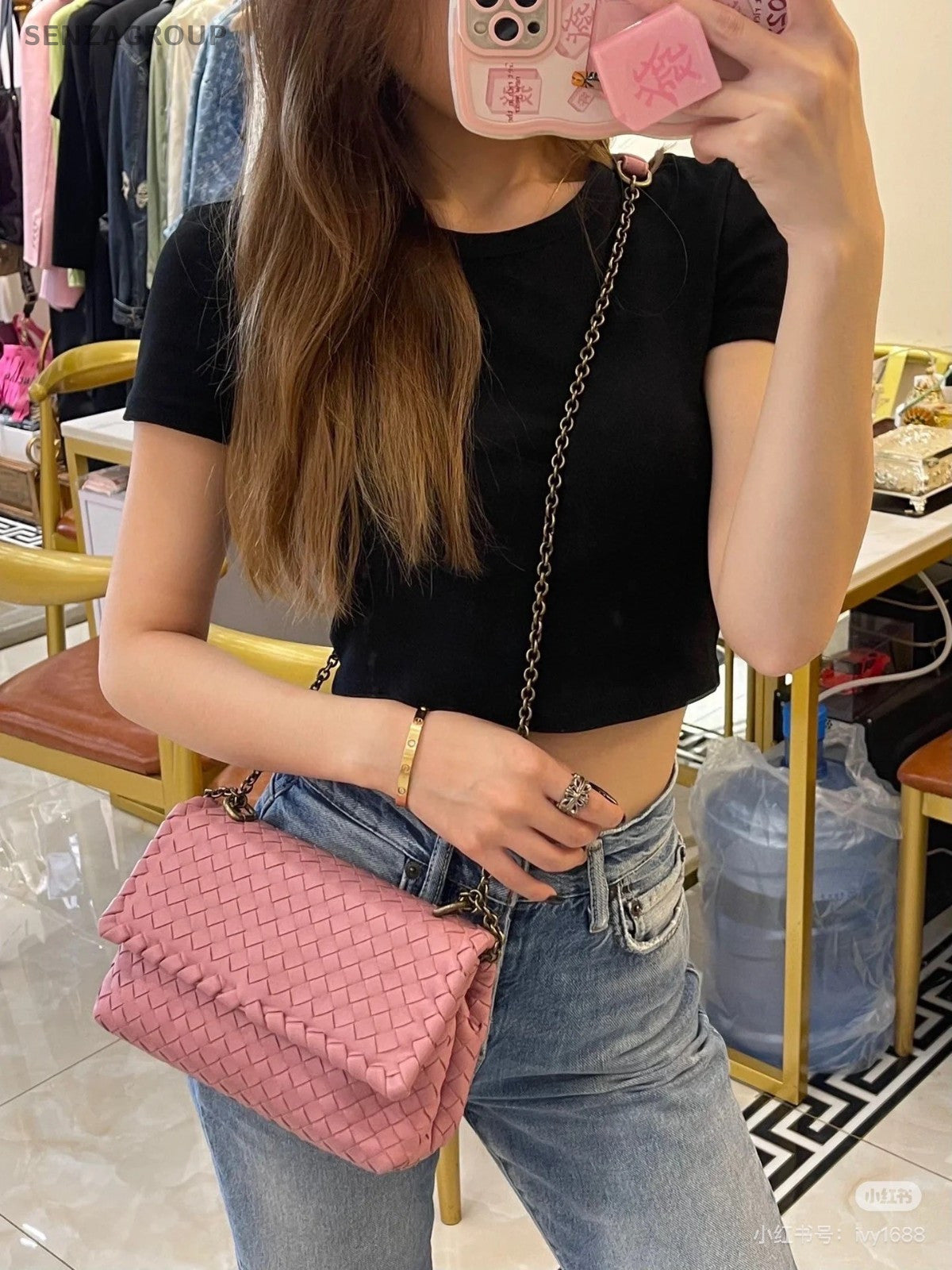 BOTTEGA VENETA OLIMPIA Lambskin PM Shoulder bag Crossbody