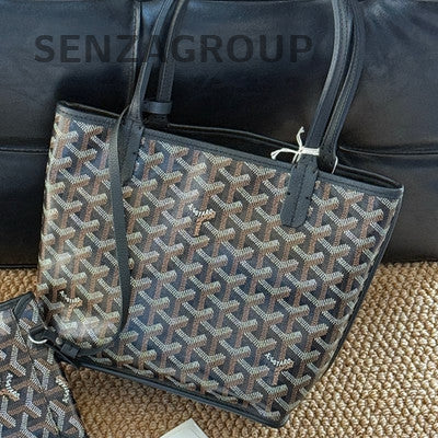 Goyard Anjou Mini Black Tote Shoulder Bag Classic Women's